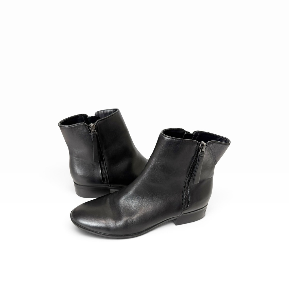 Naturalizer Robyn Womens Black Leather Minimalist Block Heel Bootie Size 8.5